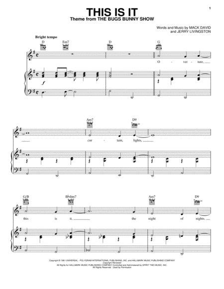 This Is It By Jerry Livingston Digital Sheet Music For Pianovocal