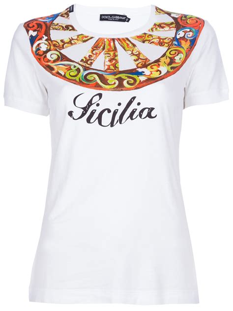 Leading the look are dolce & gabbana and this embroidered logo sweatshirt is an instant style hit. Lyst - Dolce & Gabbana Sicilia Tshirt in White