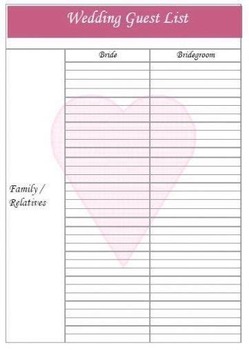 52 Ideas Wedding Guest Checklist Printable For 2019 Wedding Wedding