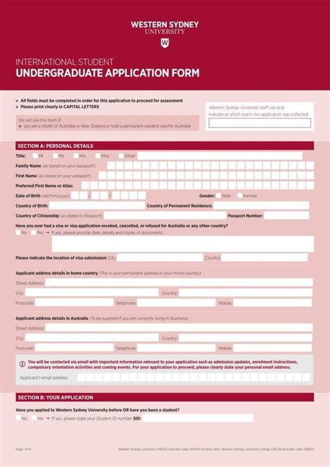 12 College Application Template Doctemplates