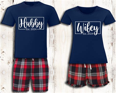 Personalised Pyjamas Hubby And Wifey Matching Pyjamas Mr And Etsy Uk