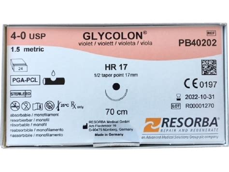 Glycolon® Violett Nadeltyp Hr 17 Usp 4 0 Länge 0 70 M Pb40202 Packung 24 Stück Ihr Henry