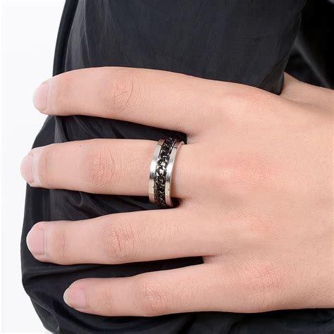 Size 17 22 Punk Stainless Steel Big Finger Rings For Men Zircon Rings