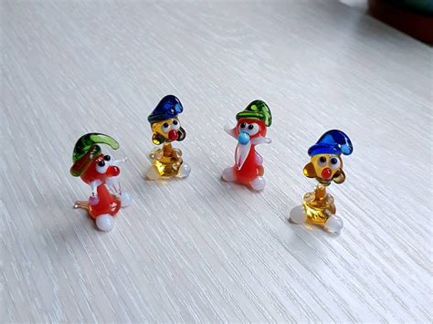 Miniature Glass Figurines Tiny Glass Gnomes Murano Glass Etsy