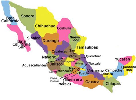 Regions Of Mexico Map