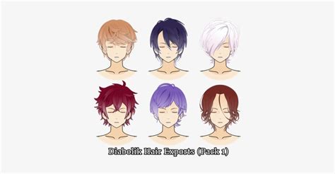 Anime Hairstyles Male Up Photo Kisekae Boy Hair Export Png Image