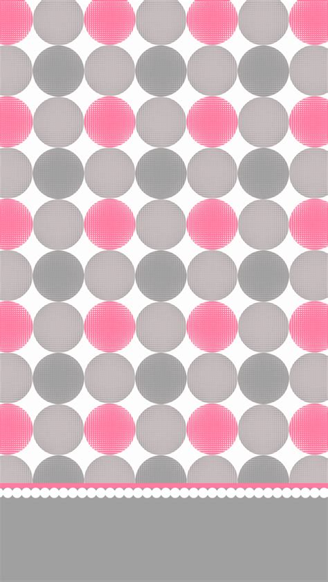 Pink Grey Polka Dots Iphone Wallpaper Pink Wallpaper