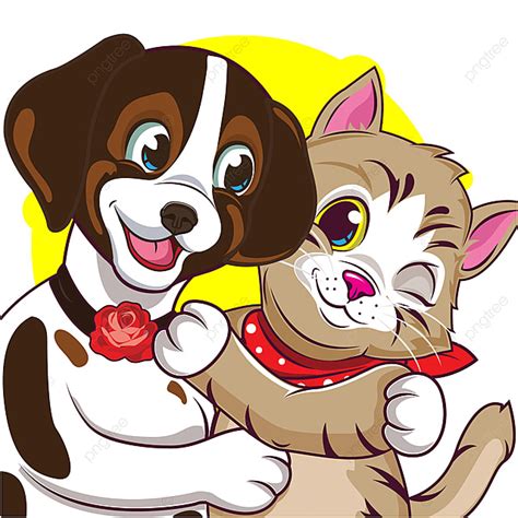 Cute Cartoon Dogs And Cute Cats Animal Web Icon Png And Vector With