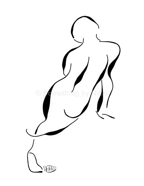 Abstract Art Nude Drawing Contemporary Drawing Minimalist Etsy
