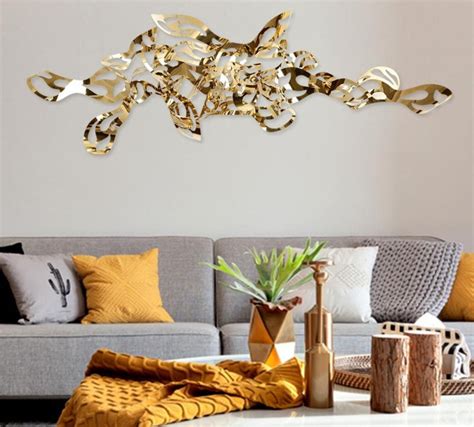 Modern Gold Metal Craft Abstract Art And Craft Home 3d Wall Decor My