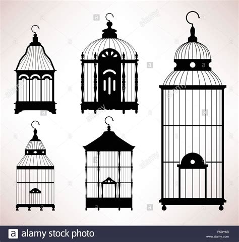 Bird Cage Birdcage Vintage Retro Silhouette Stock Vector Image And Art