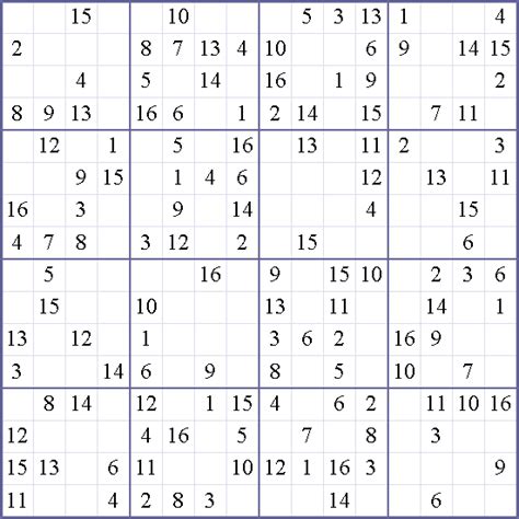 La mejor manera de disfrutar del sudoku en cualquier sitio de forma sencilla. 16 Grid Sudoku Printable | LONG HAIRSTYLES