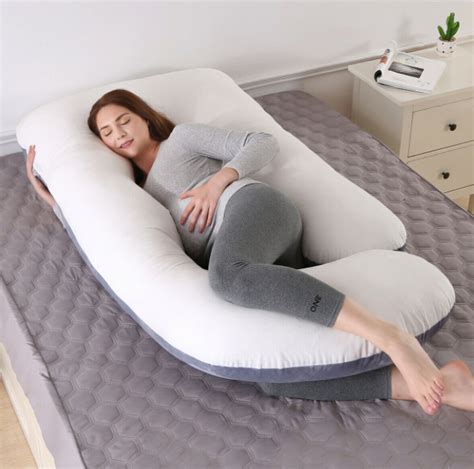 Sleepez™ Velvet Full Body Pillow Long U Shaped Pregnancy Side Sleeper
