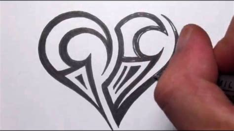 Diy nail art!my nail art brushes & tools are from mitty & so nail. Drawing a Simple Tribal Maori Heart Tattoo Design - YouTube