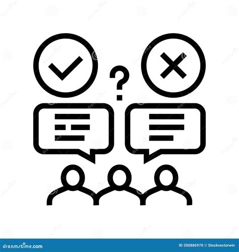 Wrong And Correct Opinion Line Icon Vector Illustration Stock Vector
