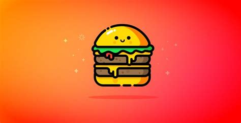 Desktop Wallpaper Cheese Burger Orange Smiley Food Minimal Hd