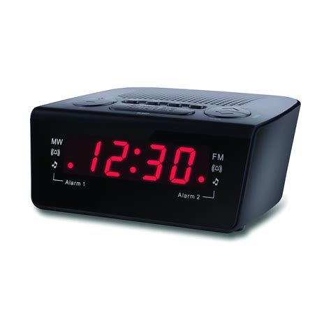 Coby Digital Red Led Alarm Clock With Large 12 Display And Amfm