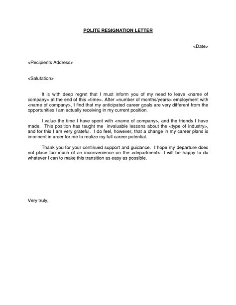 Resignation Letter Free Template Download Examples Letter Template