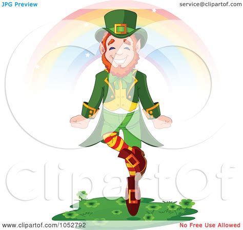 Royalty Free Vector Clip Art Illustration Of A Leprechaun Dancing Under