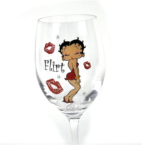 Betty Boop Wine Glass Flirt T Boxed Uk Home And Kitchen