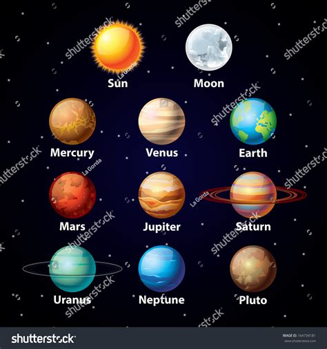 Glossy Planets Colorful Vector Set On Stock Vector