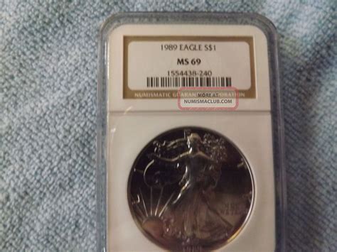 1989 Ngc Ms69 American Silver Eagle 1 Dollar Coin