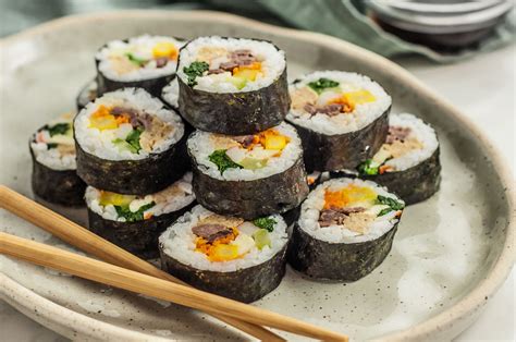 Korean Sushi Rolls Recipe Kimbap Gimbap
