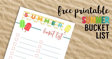 You can grab my winter bucket list and spring bucket list and fall bucket list elsewhere on this site. Free Printable Summer Bucket List Ideas Template - Paper ...