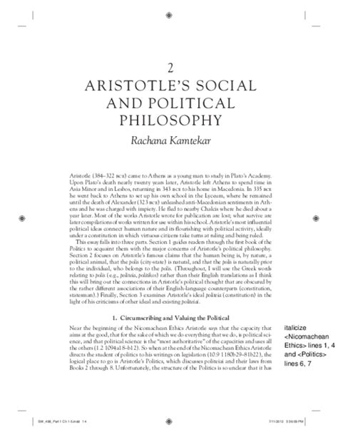 Pdf Aristotles Social And Political Philosophy Rachana Kamtekar