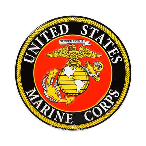 Our ability to innovate is a hallmark of the corps. United States Marine Corps Round Sign - 12″ | Devil Dog Depot