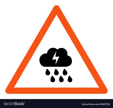 Thunderstorm Warning Icon Royalty Free Vector Image