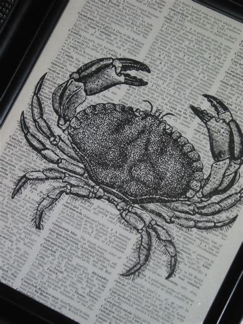 Bogo Sale Sea Life Print Sea Life Art Crab Ocean Image Dictionary Art
