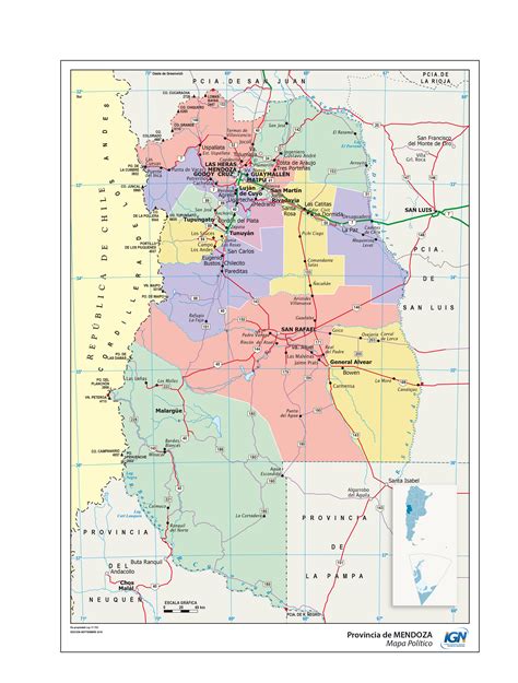 Mapas De Mendoza Y Sus Departamentos Ar