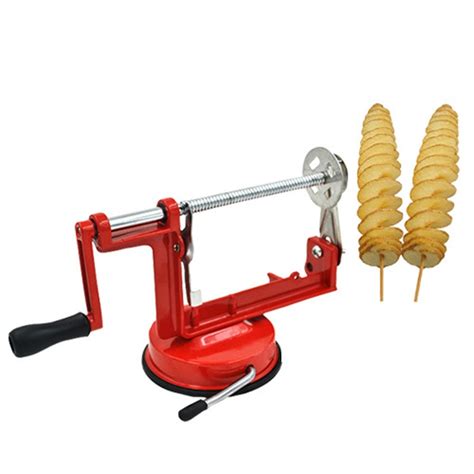 Manual Red Machine Vegetable Spiraliz Stainless Steel Twisted Potato