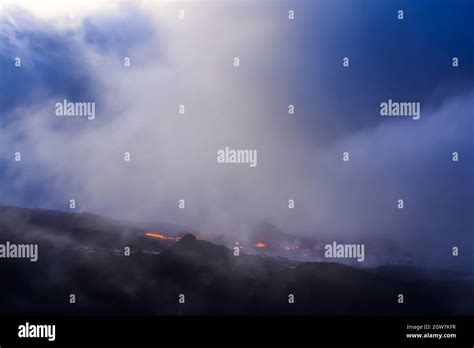 Volcanic Eruption At Reunion Island Stock Photo Alamy