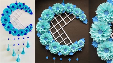 Paper Flower Wall Hanging Easy Wall Decoration Ideas Paper Craft