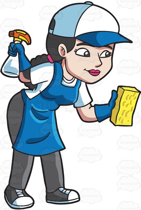 Cleaning Lady Cartoon Character Royalty Free Vector Image