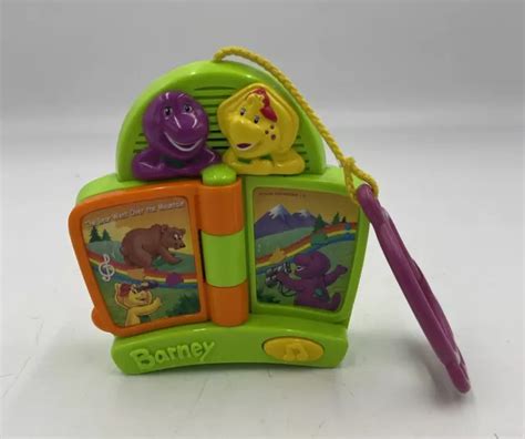 Vintage 2002 Mattel Mini Classic Barney And Bj See N Say Clip On Toy 9