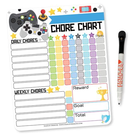 Buy Hadley Designs Video Games Kids Chore Chart Magnetic Reward Chart