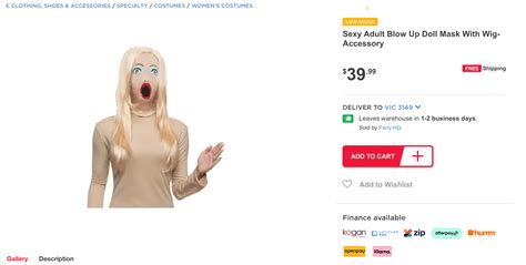 Kogan Is Selling A Sex Doll Mask If You Want To Look Like A Sex Doll