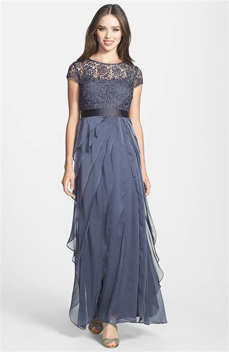 sheer lace layered chiffon gown dress on luulla