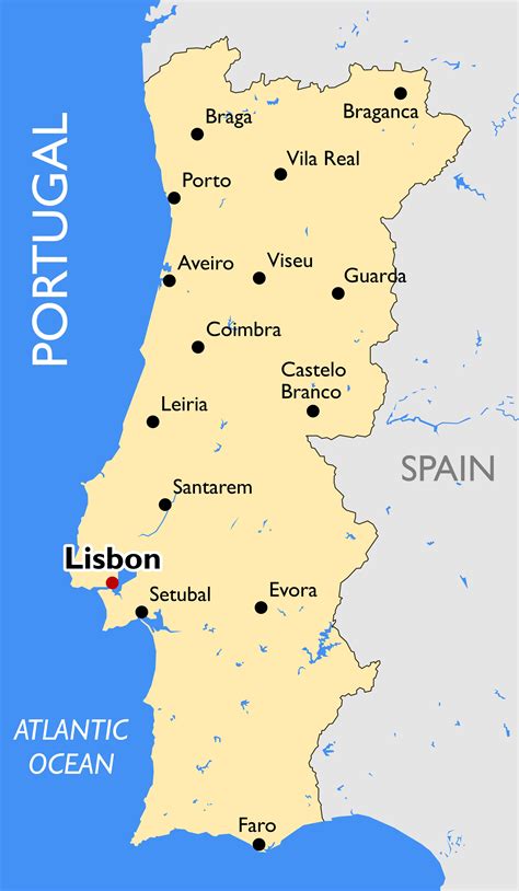 Cartina Portogallo Dettagliata Cartina Politica Del Portogallo In The