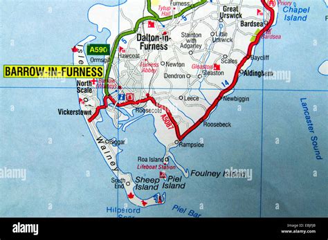 Road Map Of Barrow In Furness North West England Stock Photo Alamy