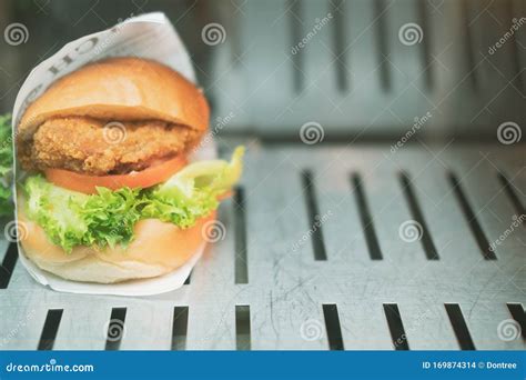 Delicious One Bite Mini Burgers Served On A Party Stock Photo Image
