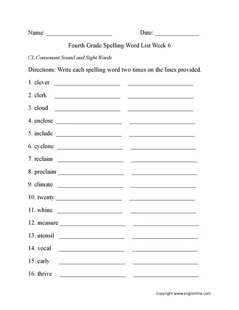 9 4th Grade Sight Words Worksheets Grade Printable