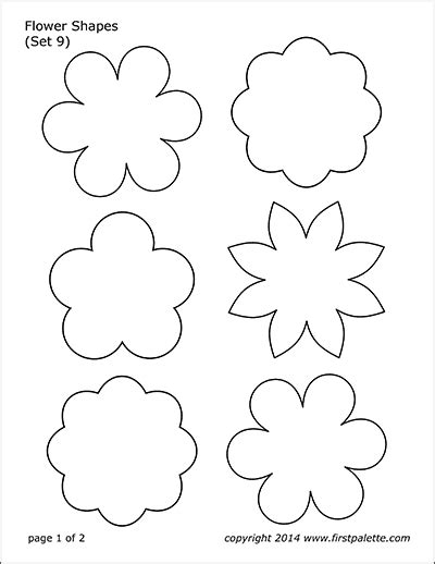 Flower Shapes Felt Flower Template Flower Templates Printable Paper