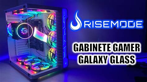 Gabinete Gamer Rise Mode Galaxy Glass Mid Tower Lateral E Frontal Em