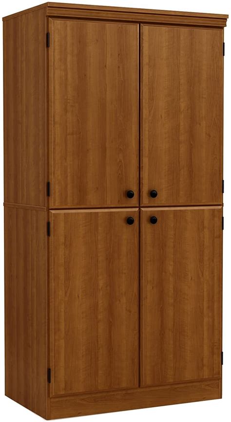 South Shore Tall 4 Door Storage Cabinet With Adjustable Shelves Pure