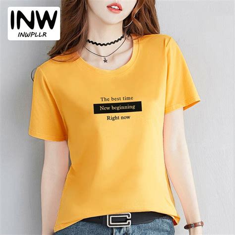 Inwpllr Summer Style O Neck Tshirts Women Positive Letters T Shirt Female Casual Short Sleeve T