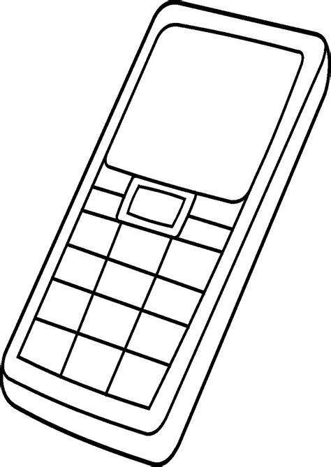 Cell Phone Line Art Best Coloring Page Site Coloring Home
